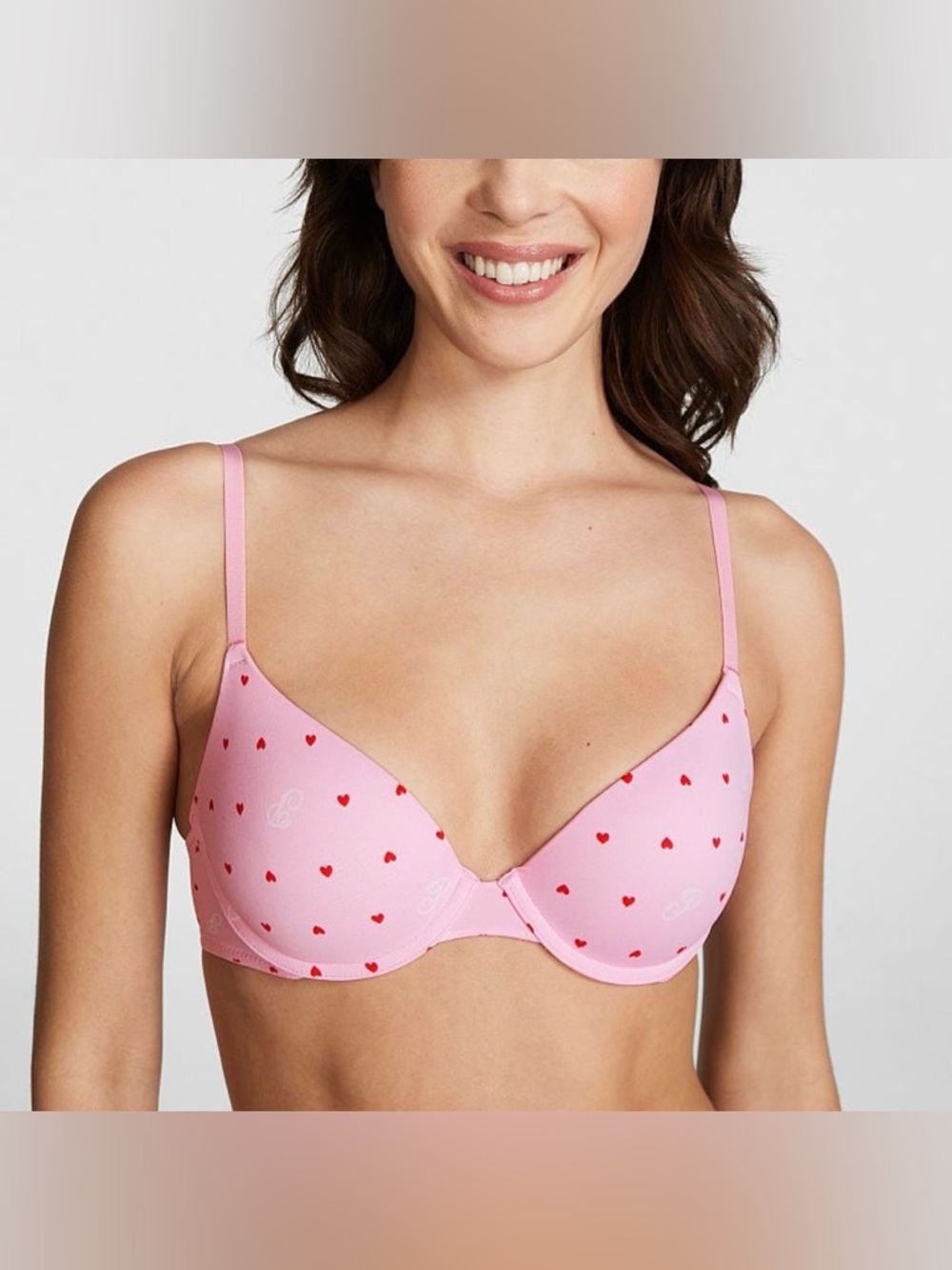 PINK Victoria's Secret Light Pink Valentine’s Day Push-up T Shirt Bra